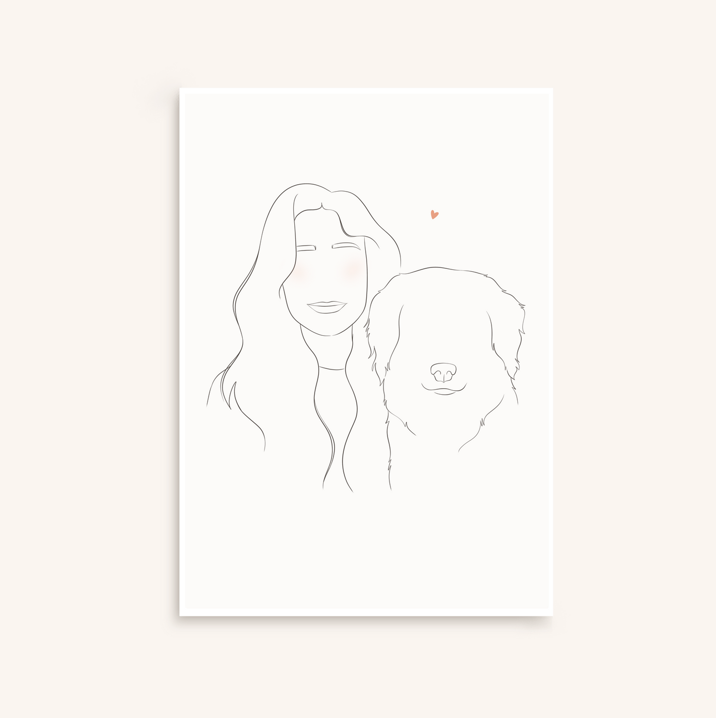 Illustration personnalisée minimaliste contours, un trait