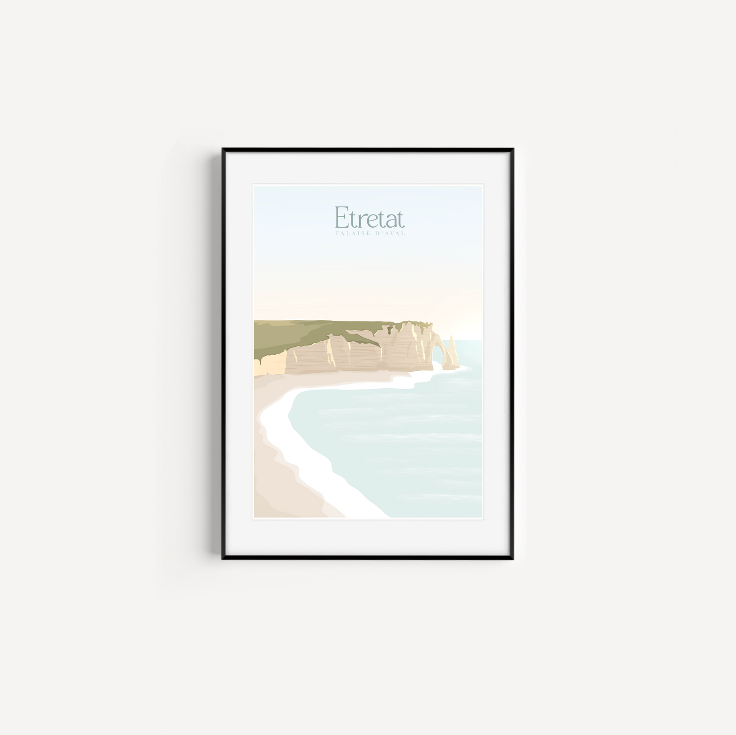 Affiche Etretat, Falaise d’Aval, Normandie