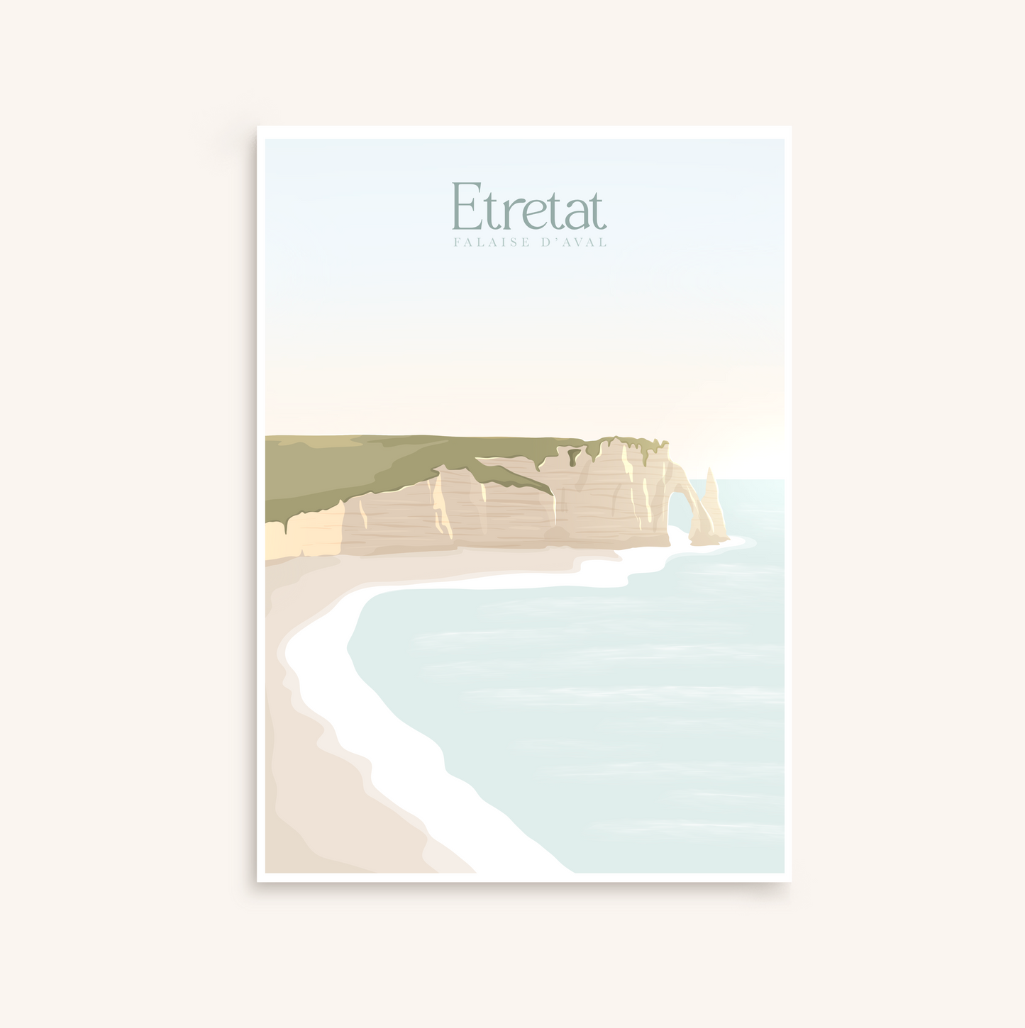 Affiche Etretat, Falaise d’Aval, Normandie