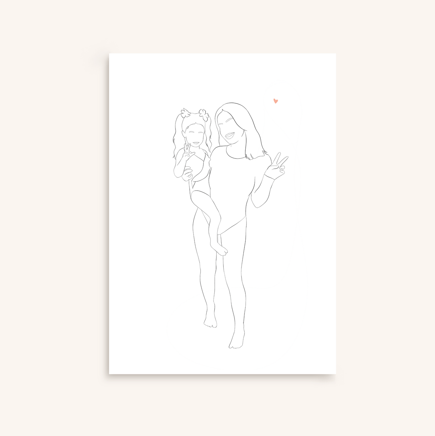 Illustration personnalisée minimaliste contours, un trait