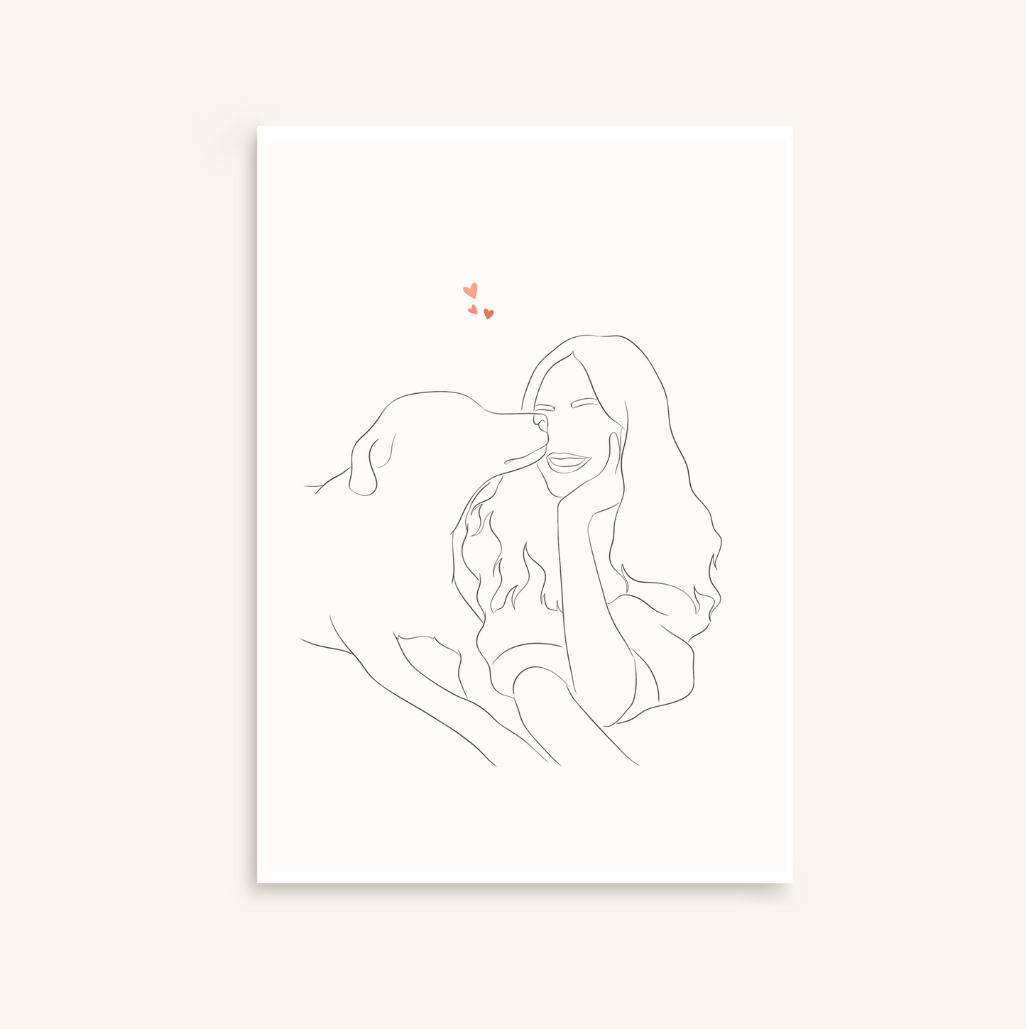 Illustration personnalisée minimaliste contours, un trait