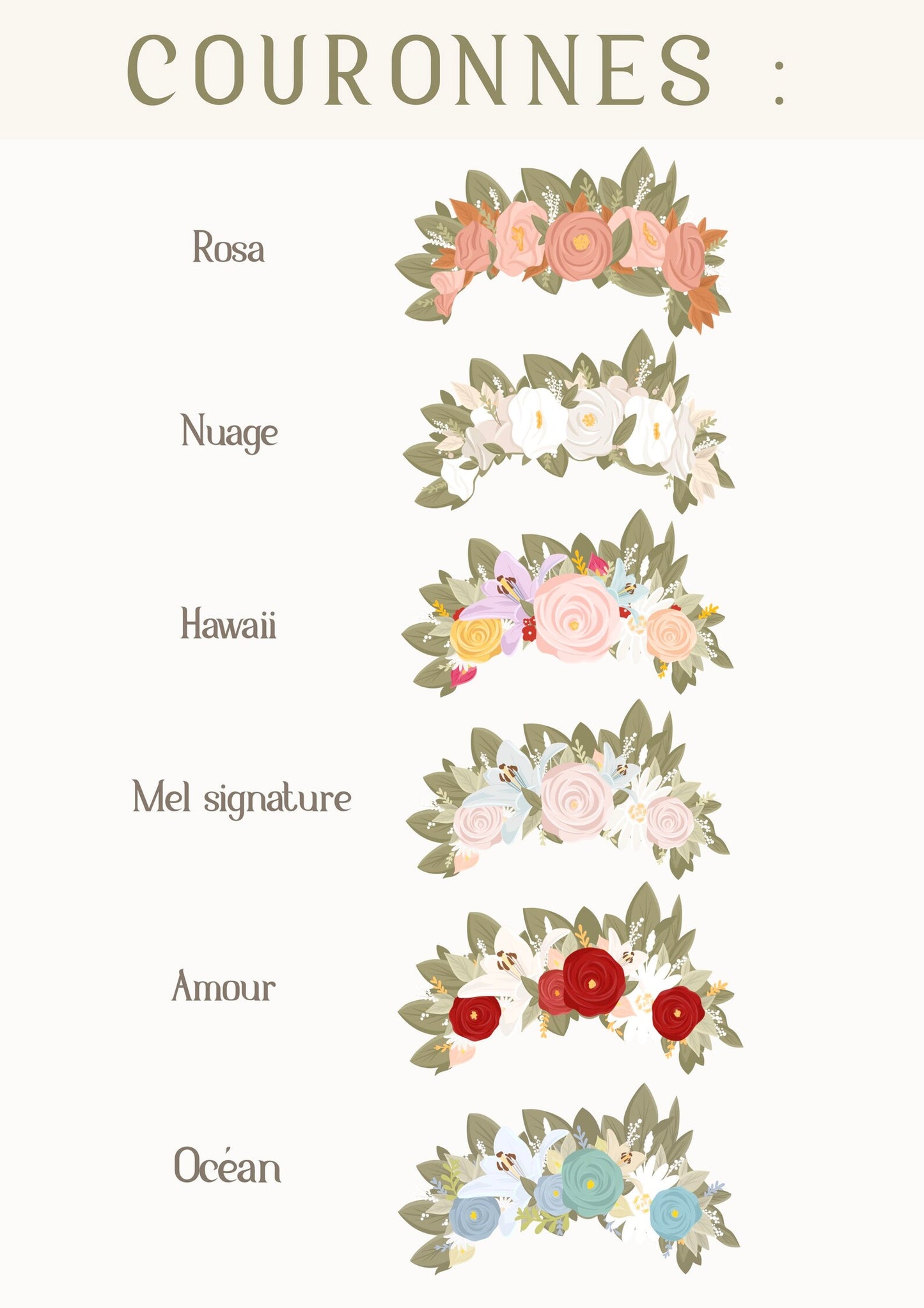 Animaux illustration/portrait personnalisé(e) minimaliste, chats chiens avec couronne de fleurs
