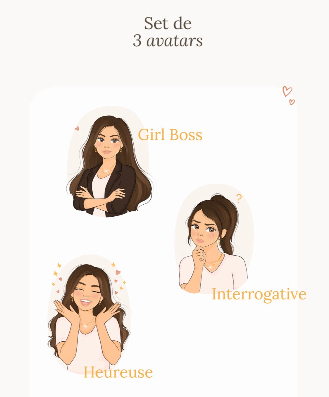 Set d’avatars cartoon personnalisés 🤍