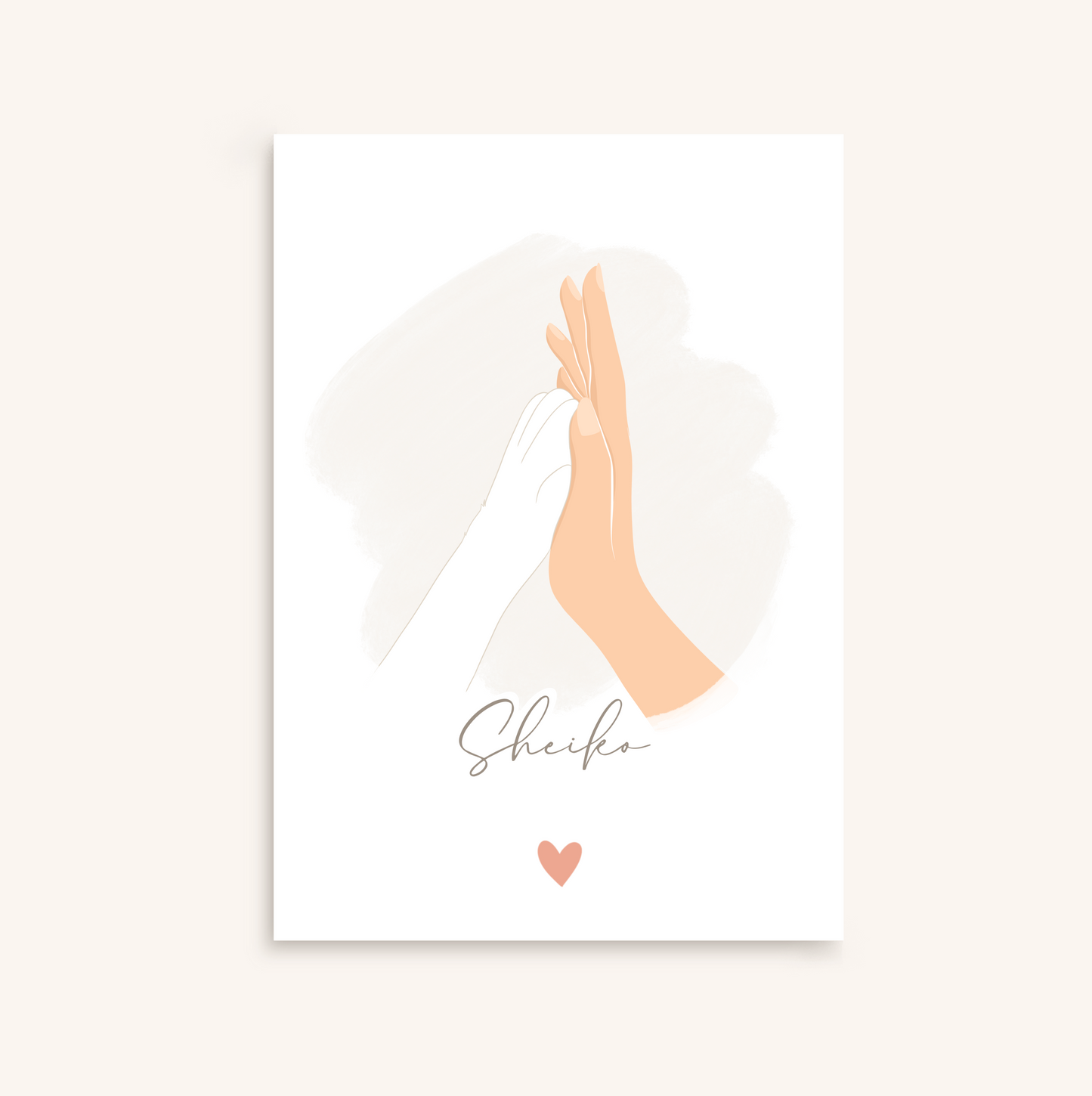 Affiche Chien, main contre patte personnalisée