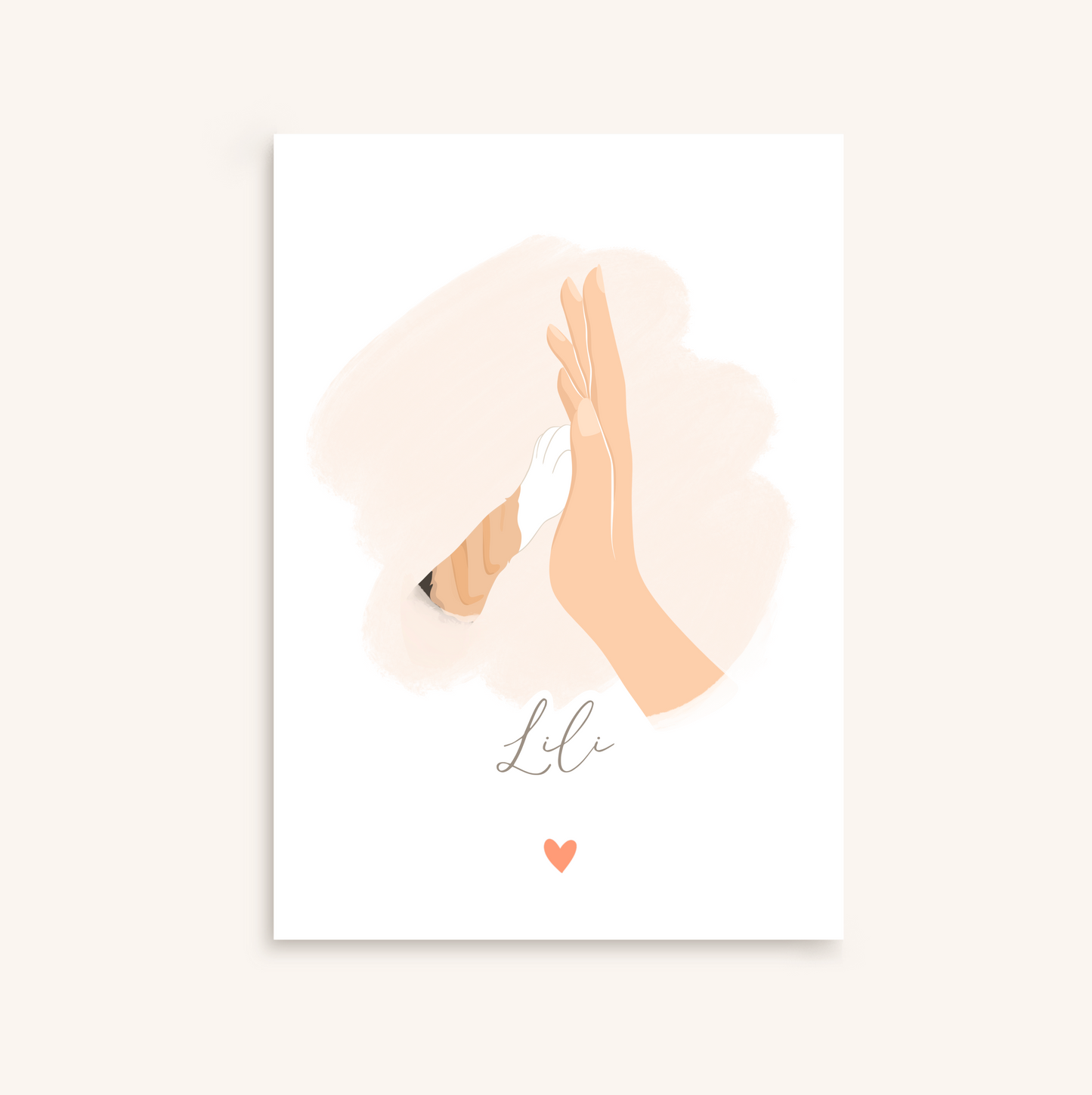Affiche Chat, main contre patte personnalisée