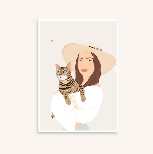 Illustration personnalisée minimaliste détaillée